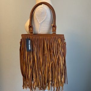 New with Tags Steve Madden Cognac Tote with Fringe